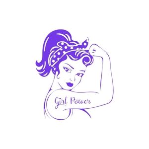 Purple Girl Power chick 4.5Wx6H Premium permanent vinyl decal